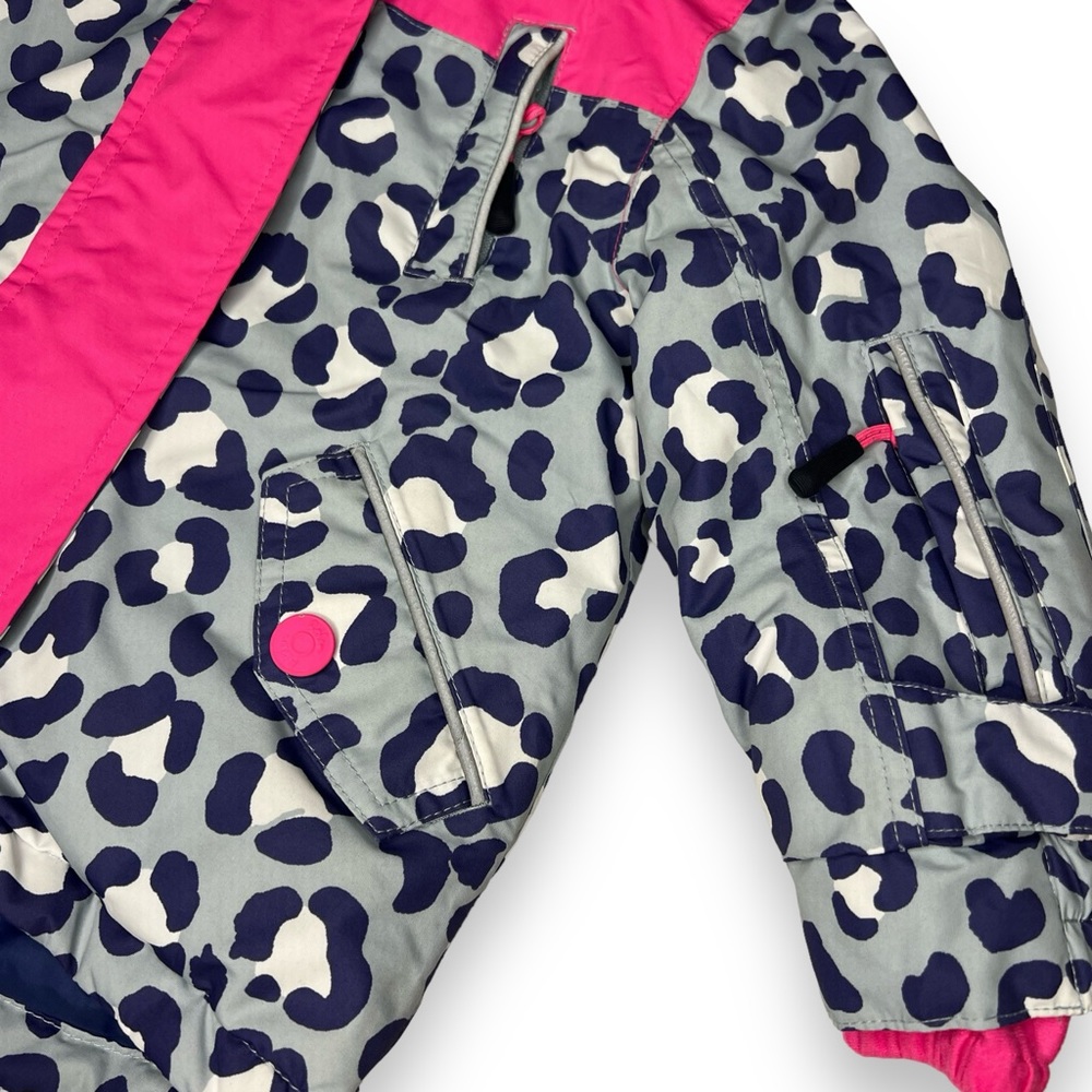 Mini Boden Toddler Girls All Weather Snow Ski Jacket size 2-3Y Leopard Lined - Picture 8 of 11